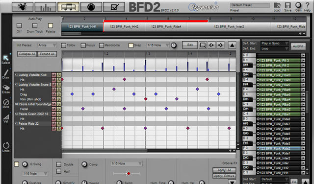 blank Comprehensive groove editing is on offer.
